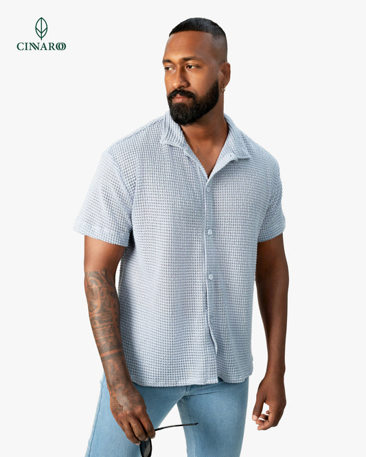 Baby crochet shirt, front view