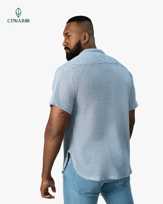 Baby crochet shirt, back view