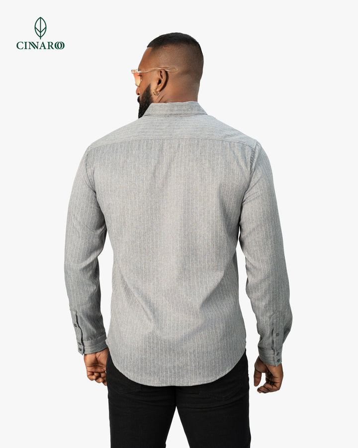 men’s double pocket shirt, back view