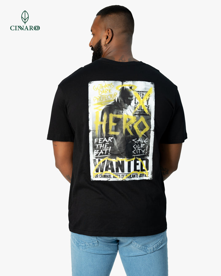 Men’s graphic printed tee, back view