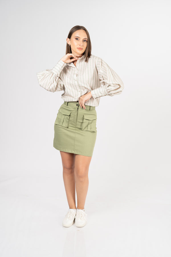 Summer trio Puff Sleeve Top and Skirt