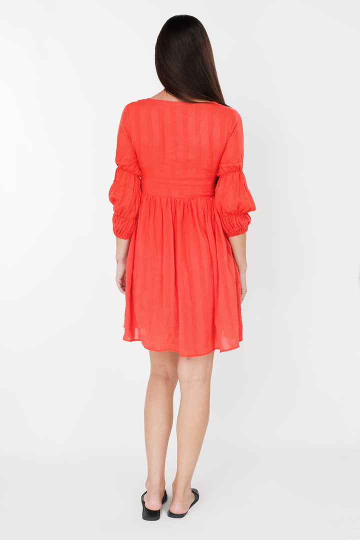Women’s Breeze Bloom gathered dress, back view