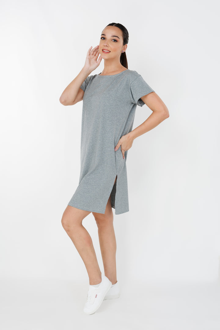 Women’s oversize T-shirt dress, side view