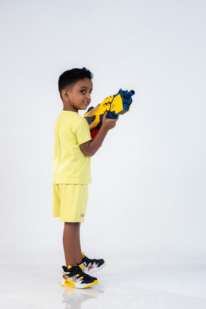 Kids junior vibe shorts set, front view