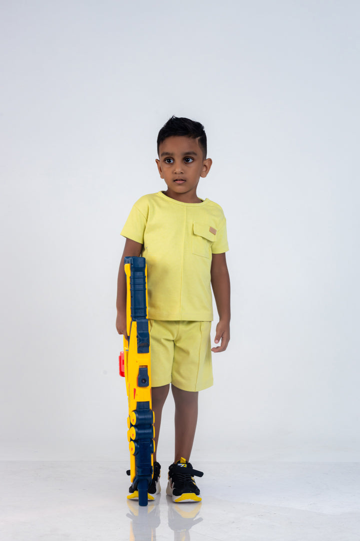 Kids junior vibe shorts set, front view