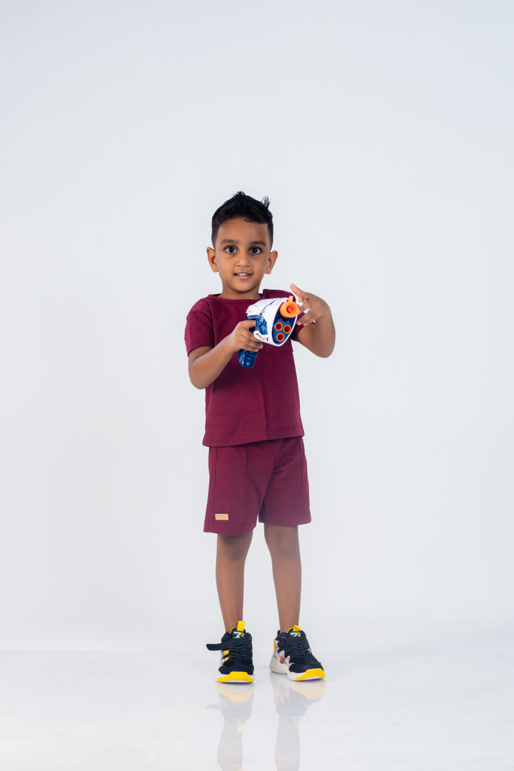 Kids junior vibe shorts set, front view