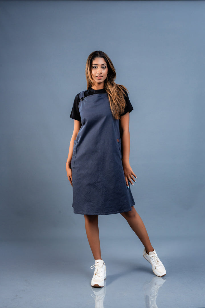 Women’s pinafore dress, front view